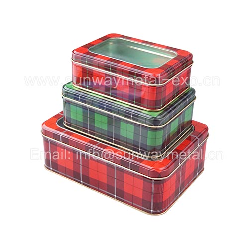   rectangle tin set/ window tin gift