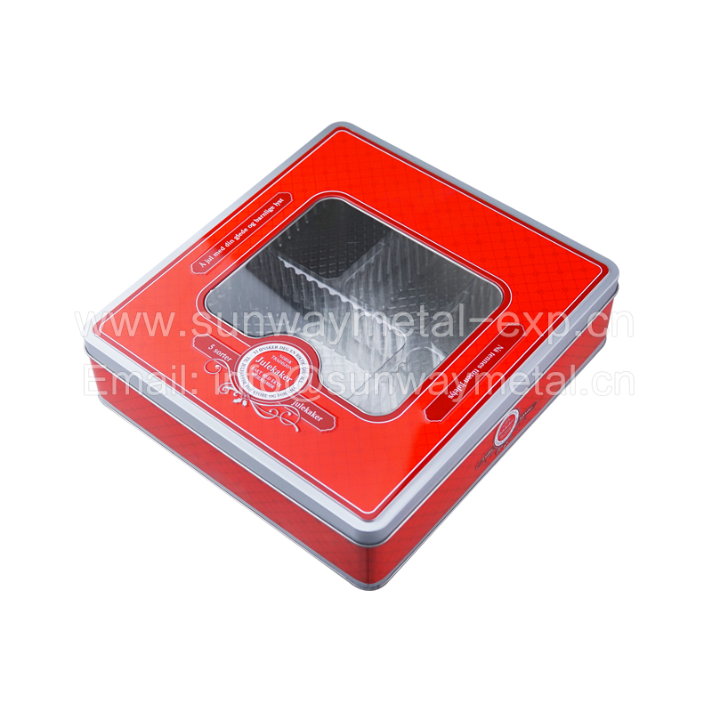  rectangle tin with window/food tin