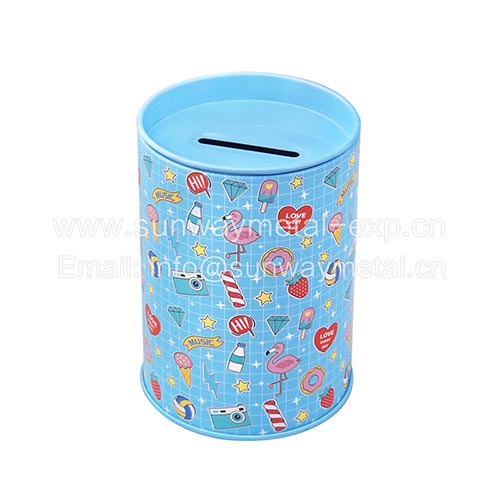   round tin/coin bank